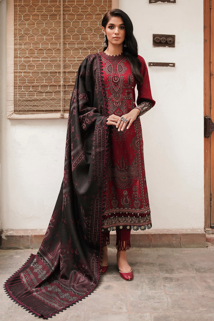 Jazmin | Winter Edition 24 | SLUB KHADDAR UW-0075 - Designer Dress with Intricate embroidery and embellishments. Shop elegent wedding dress at Maria Faisal.
