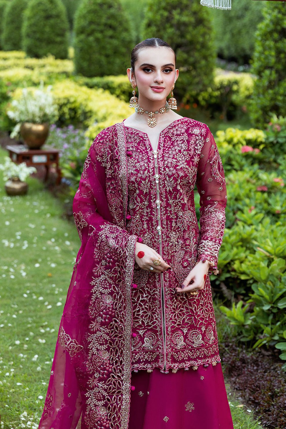 Shagna | Mehfil Festive Formals | SF - 03 - MAHER - is Deep Pink dress from Shagna - Ladies Clothes - Maria Faisal