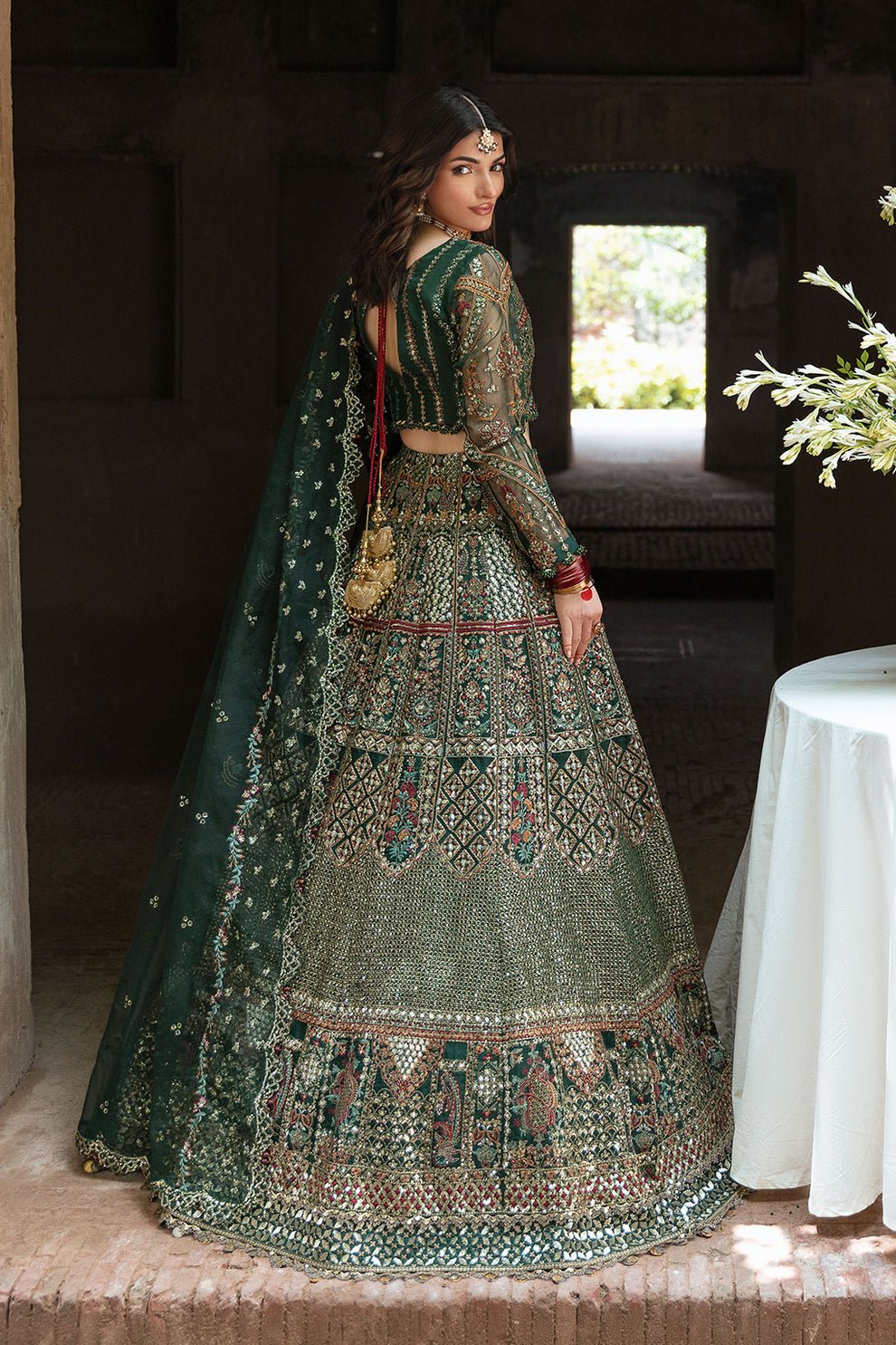 Shagna | Mehfil Festive Formals | SF - 06 - YAAD - is Green dress from Shagna - Ladies Clothes - Maria Faisal