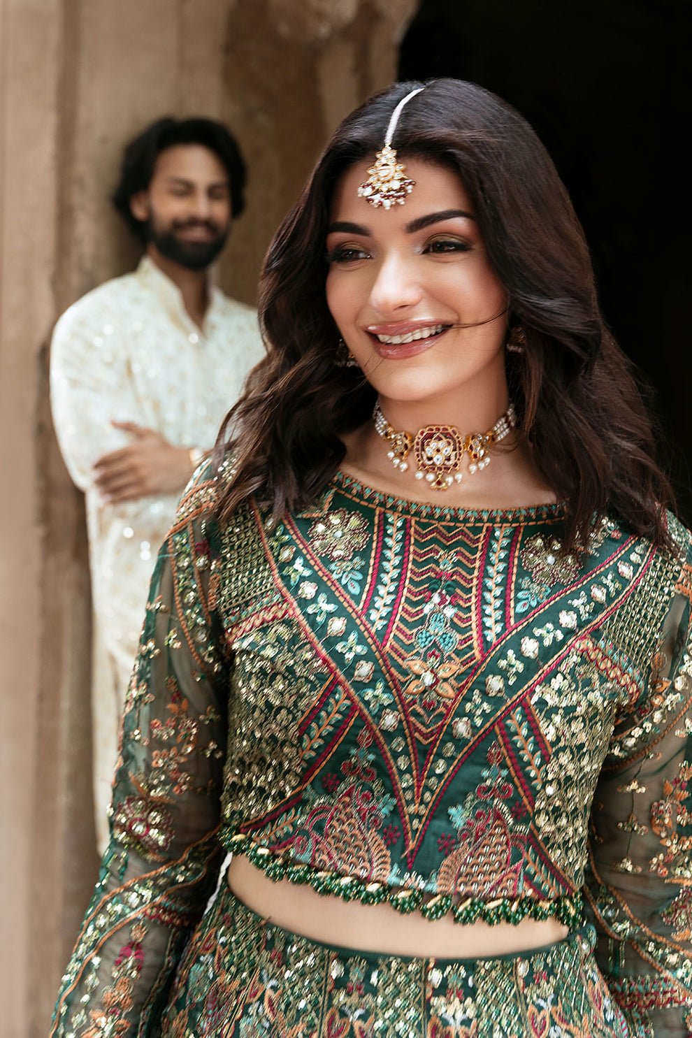 Shagna | Mehfil Festive Formals | SF - 06 - YAAD - is Green dress from Shagna - Ladies Clothes - Maria Faisal