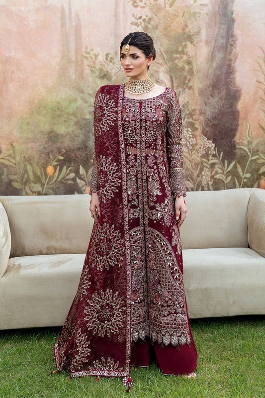 Shagna | Mehfil Festive Formals | SF - 07 - AMANAT - is Deep Maroon dress from Shagna - Ladies Clothes - Maria Faisal