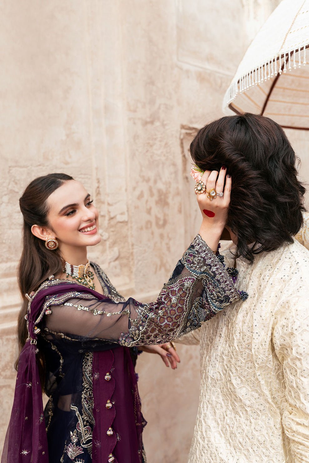 Shagna | Mehfil Festive Formals | SF - 09 - NEEL - is Deep Blue dress from Shagna - Ladies Clothes - Maria Faisal