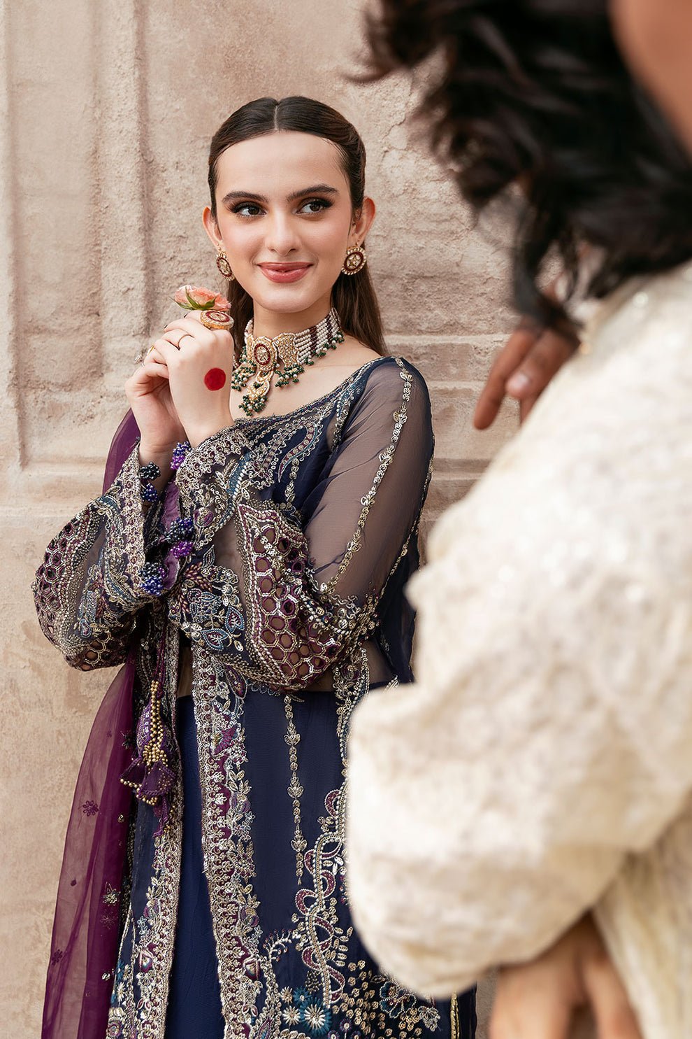 Shagna | Mehfil Festive Formals | SF - 09 - NEEL - is Deep Blue dress from Shagna - Ladies Clothes - Maria Faisal