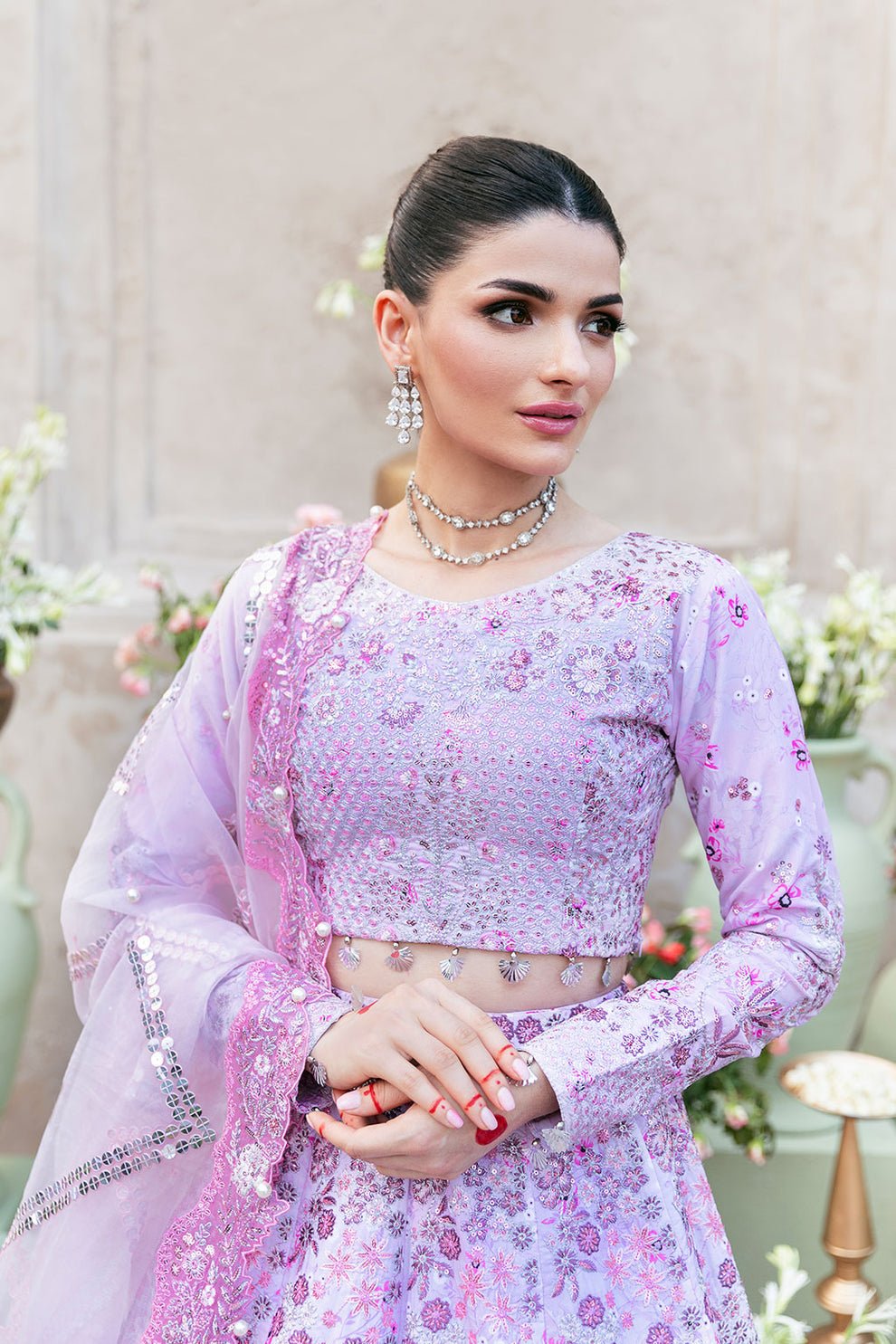Shagna | Mehfil Festive Formals | SF - 10 - PANKH - is Lilac dress from Shagna - Ladies Clothes - Maria Faisal