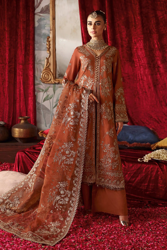 Shagna | Premium Raw Silk | Zarish S - 02 - is Rust dress from Shagna - Ladies Clothes - Maria Faisal