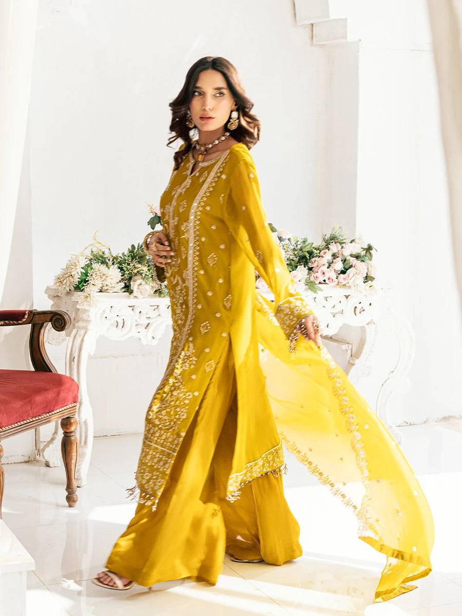 Salitex | Signature Festive Chiffon | CH041 by Maria Faisal - Registered Vendor of : Salitex - type : Ladies Clothes - 100% original wedding dresses