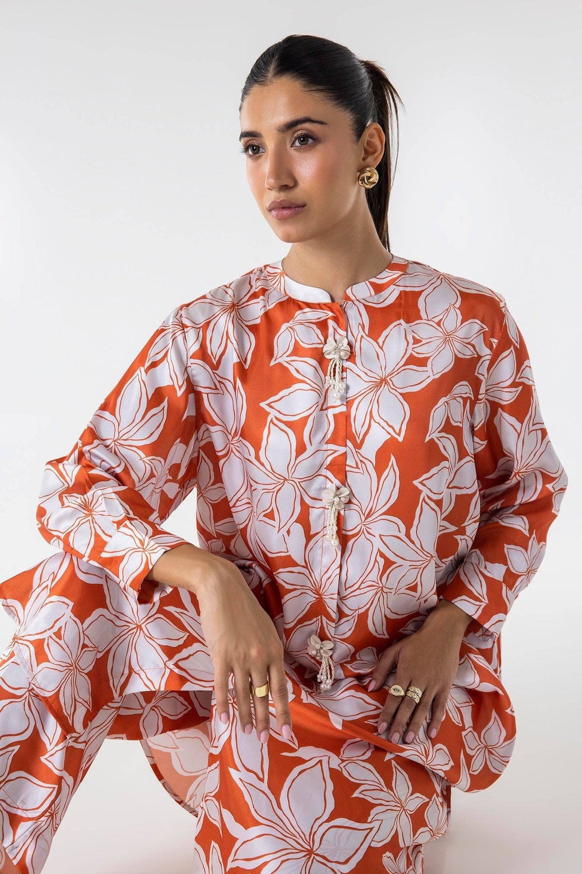Sana Safinaz | Silk Tunics | SS24STP151P2T by Maria Faisal - Registered Vendor of : Sana Safinaz - type : Ladies Clothes - 100% original wedding dresses