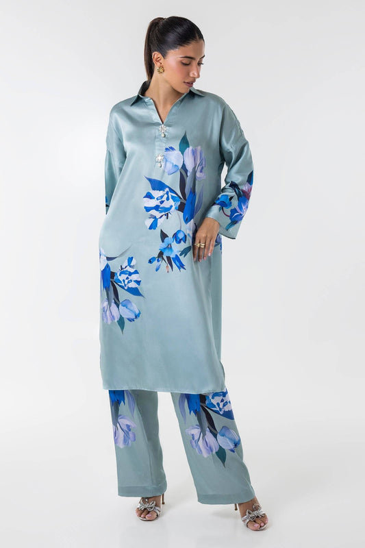 Sana Safinaz | Silk Tunics | SS24STP155P2T by Maria Faisal - Registered Vendor of : Sana Safinaz - type : Ladies Clothes - 100% original wedding dresses