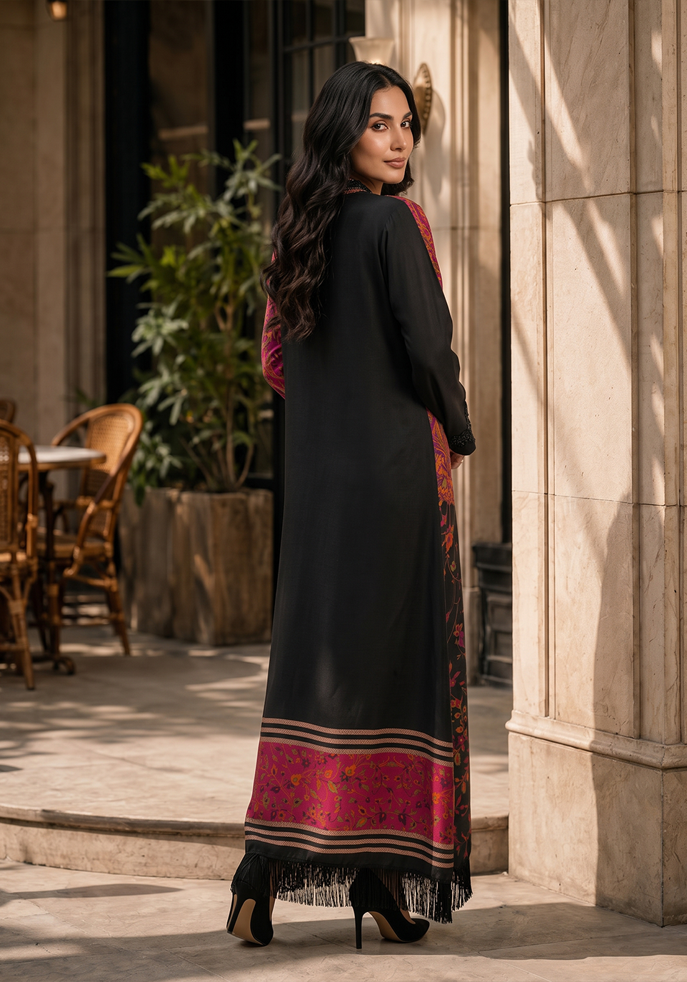 Zarqash | Silk Edit 26 | Crimson Caravan - Luxury Dress - available at Maria Faisal in UK and USA.