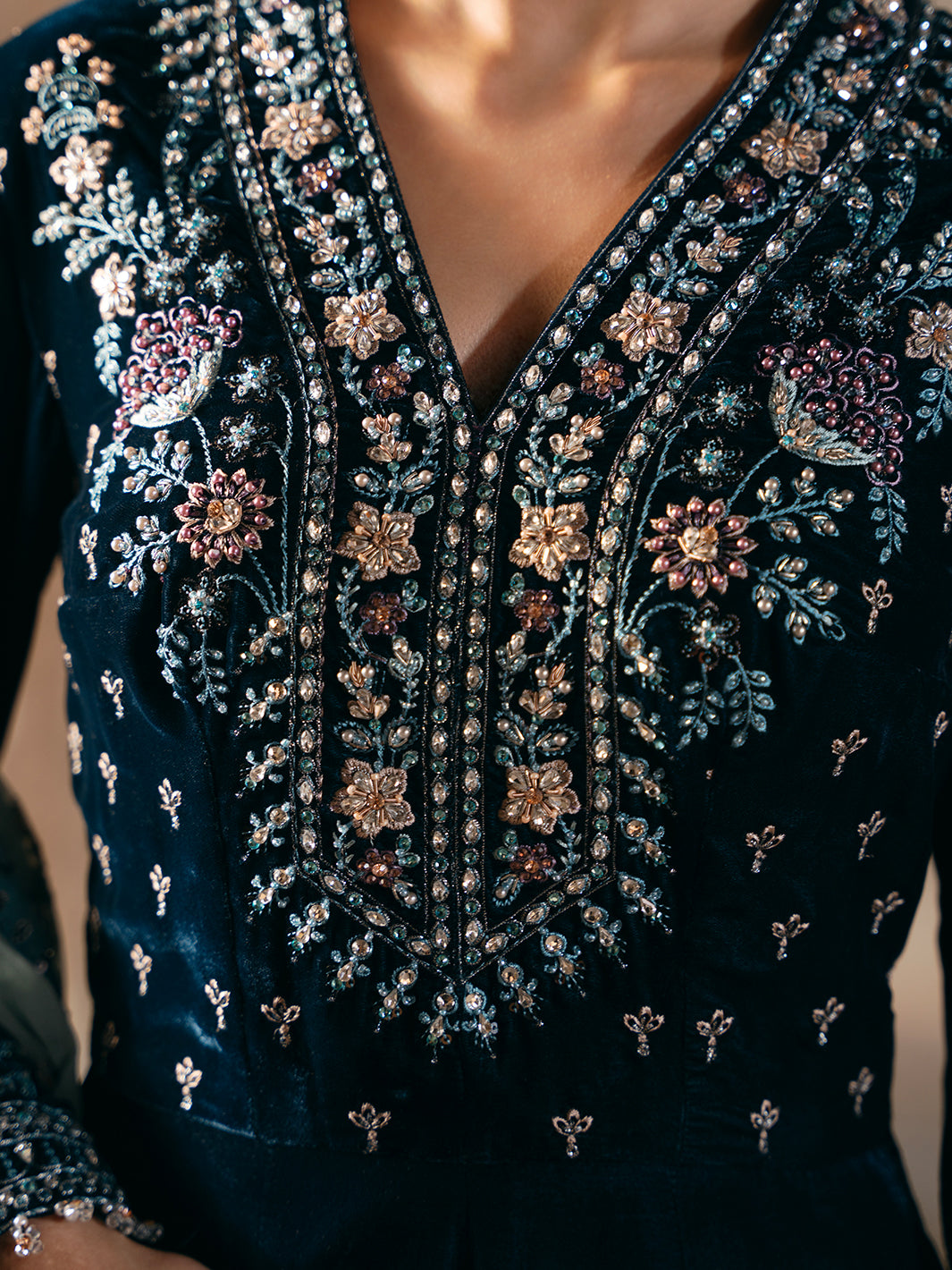 Flossie | Siara Velvet Formals | V-101 - Ladies Clothes - Maria Faisal