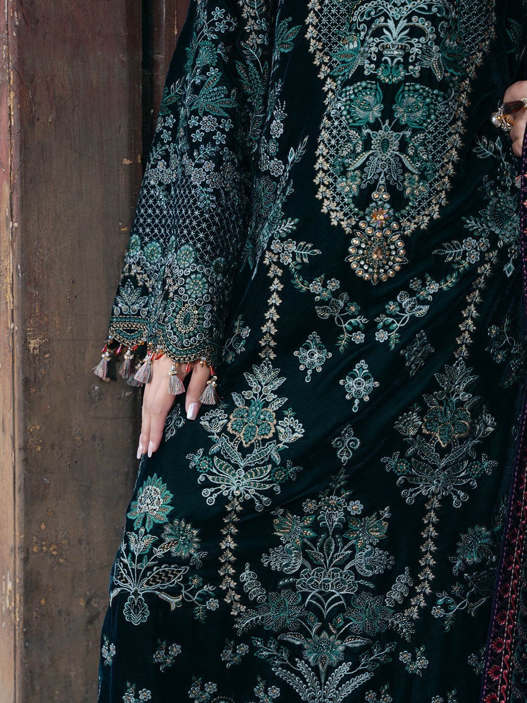 Flossie | Siara Velvet Formals | V-102 - A - Ladies Clothes - Maria Faisal