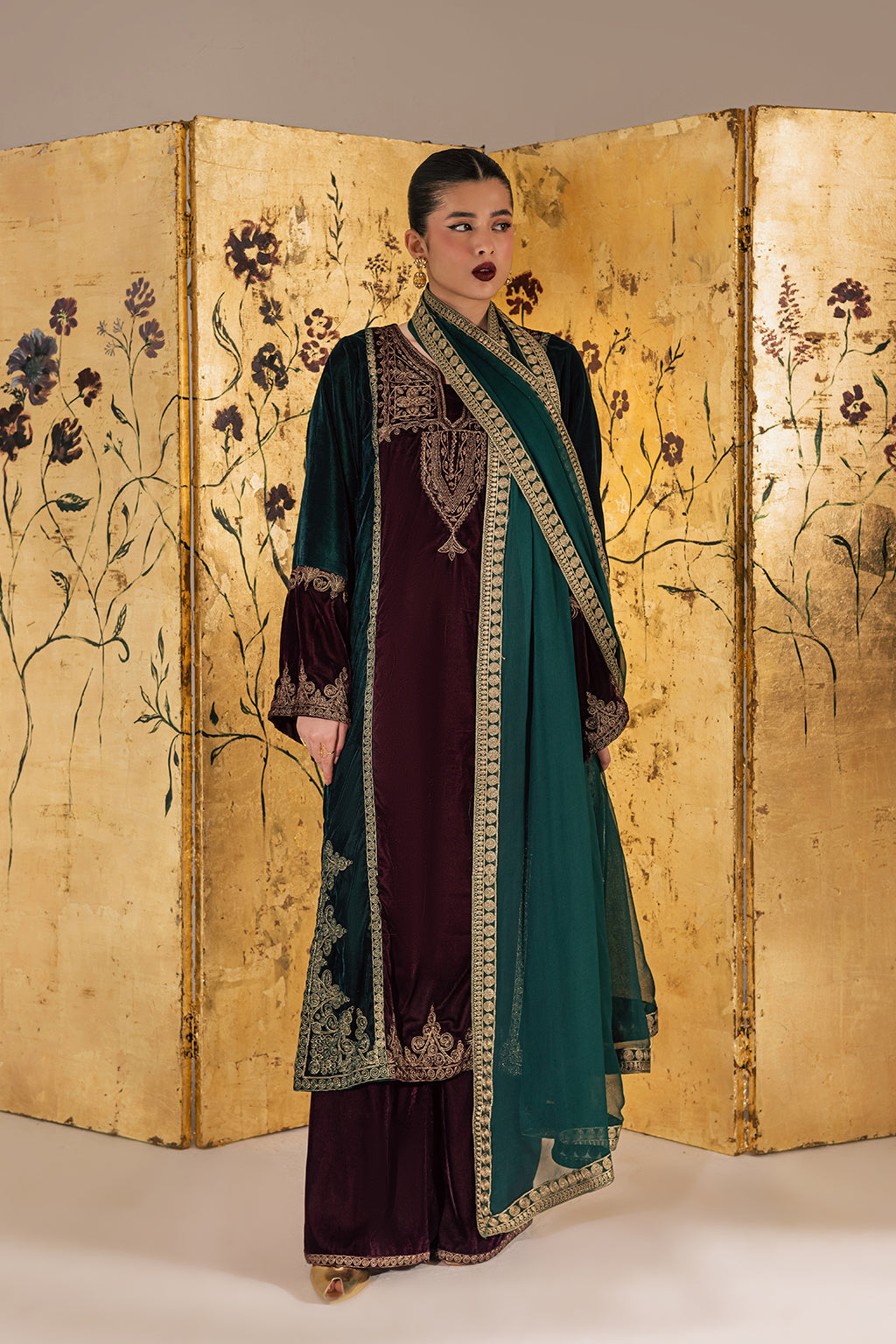 Vanya | Velvet Muse | KV-58 - Formal Dress - available at Maria Faisal in UK and USA.