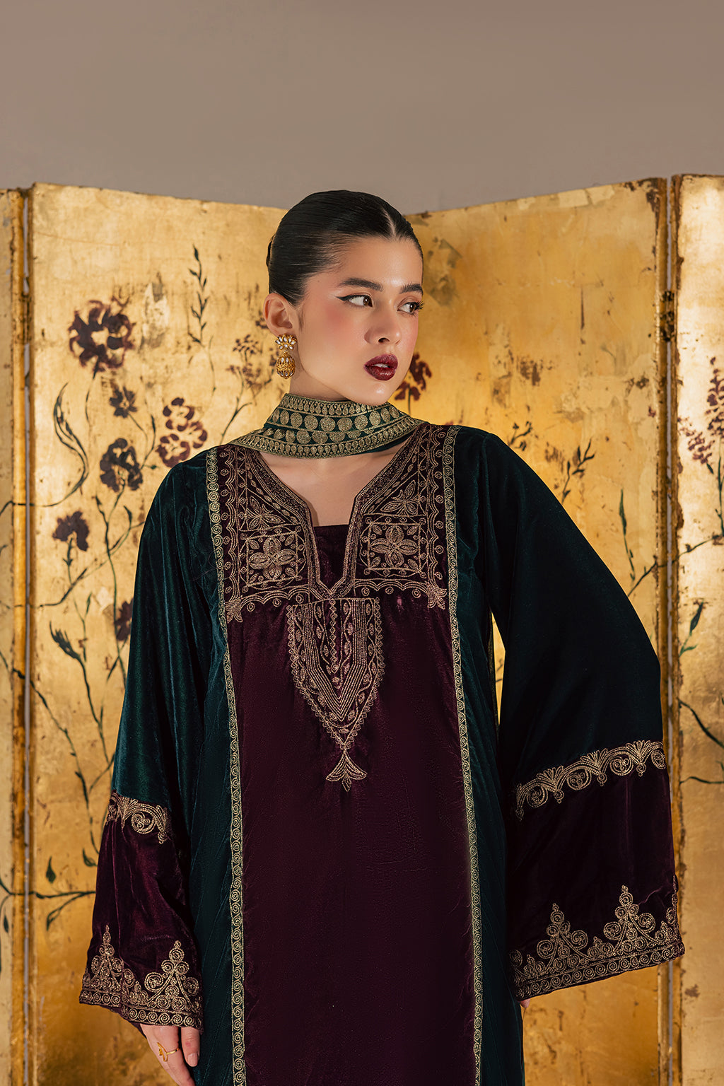 Vanya | Velvet Muse | KV-58 - Formal Dress - available at Maria Faisal in UK and USA.