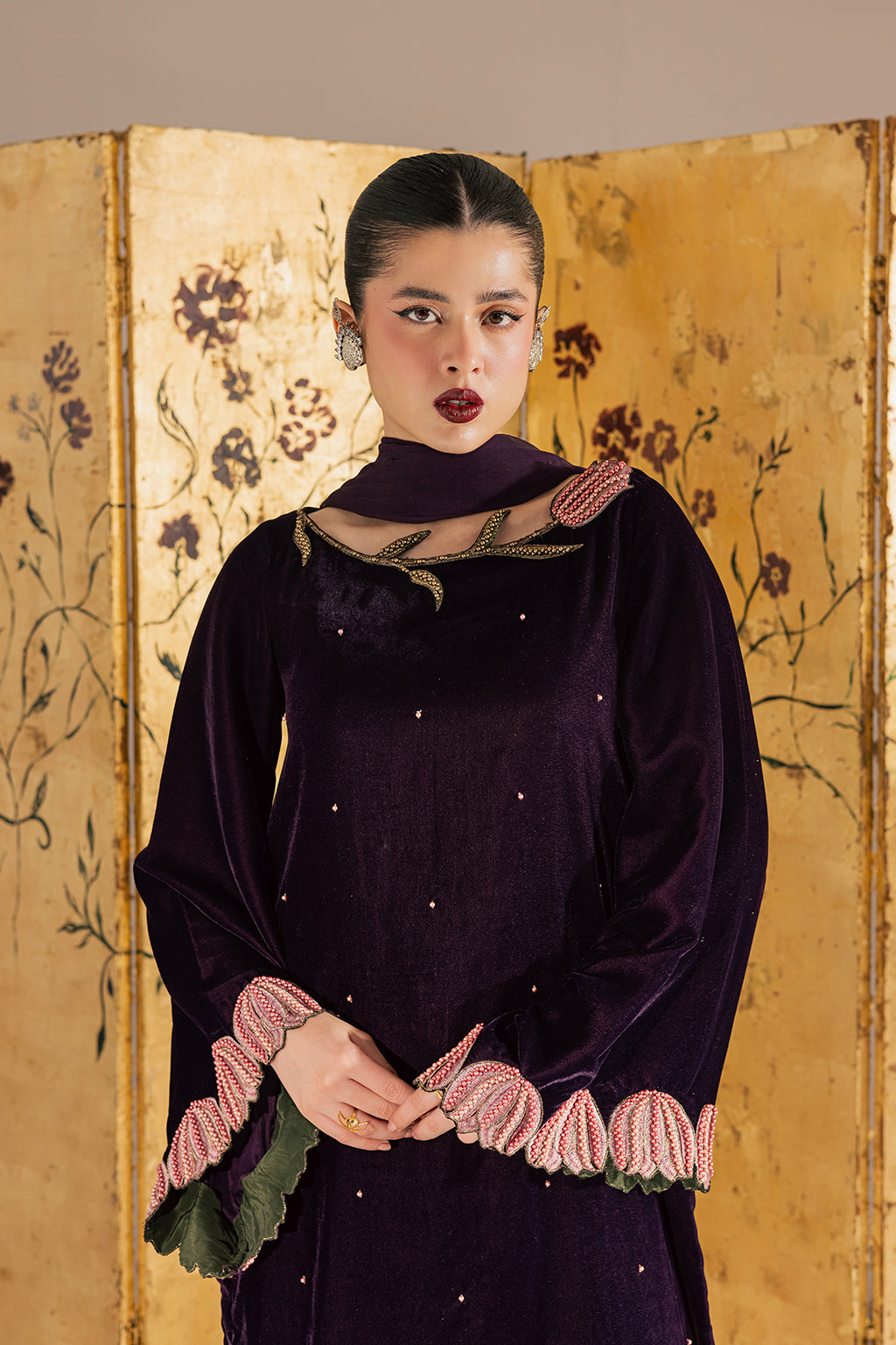 Vanya | Velvet Muse | KV-59 - Formal Dress - available at Maria Faisal in UK and USA.