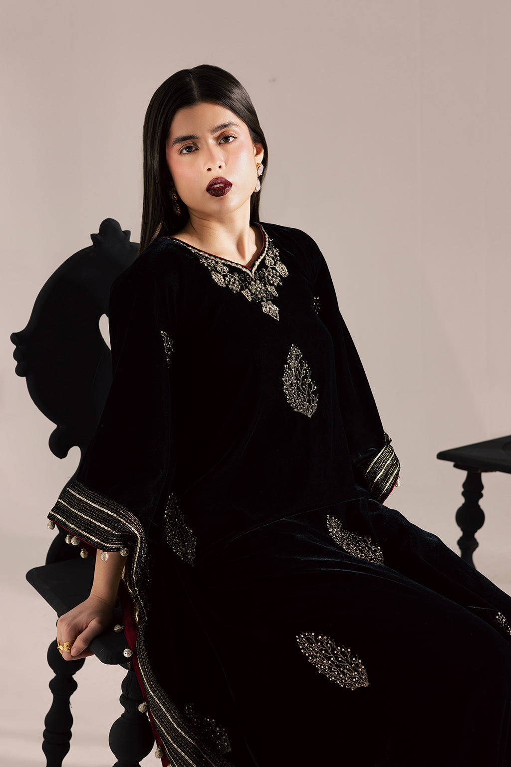 Vanya | Velvet Muse | KV-60 - Formal Dress - available at Maria Faisal in UK and USA.