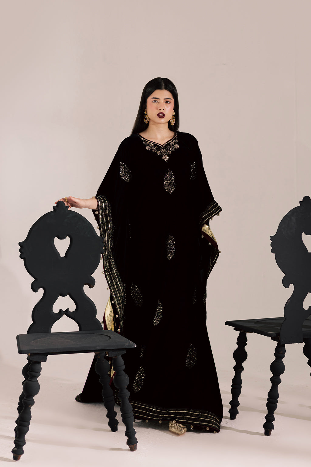 Vanya | Velvet Muse | KV-60 - Formal Dress - available at Maria Faisal in UK and USA.