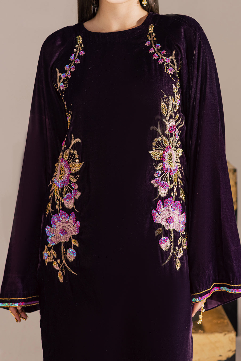 Vanya | Velvet Muse | KV-63 - Formal Dress - available at Maria Faisal in UK and USA.