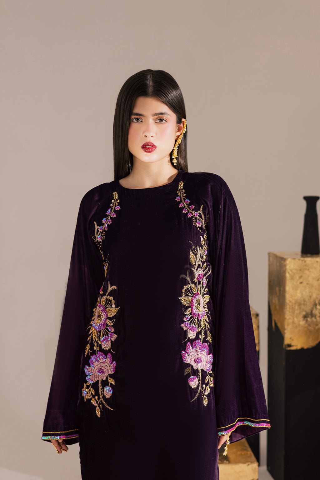 Vanya | Velvet Muse | KV-63 - Formal Dress - available at Maria Faisal in UK and USA.