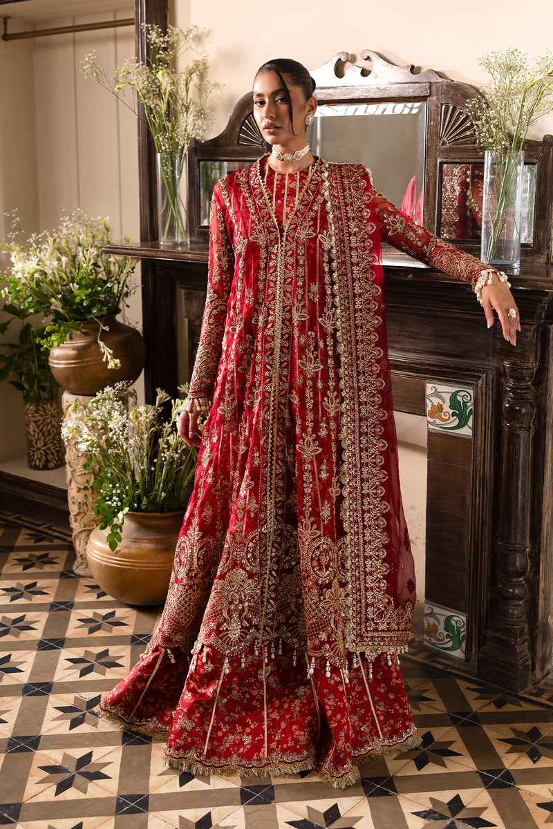 Afrozeh | Dastangoi 25 | Tearose - Wedding Dress - available at Maria Faisal in UK and USA.