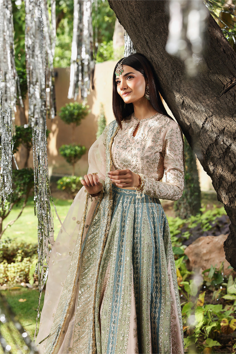 Afrozeh | Dastangoi 25 | Petalhour - Wedding Dress - available at Maria Faisal in UK and USA.