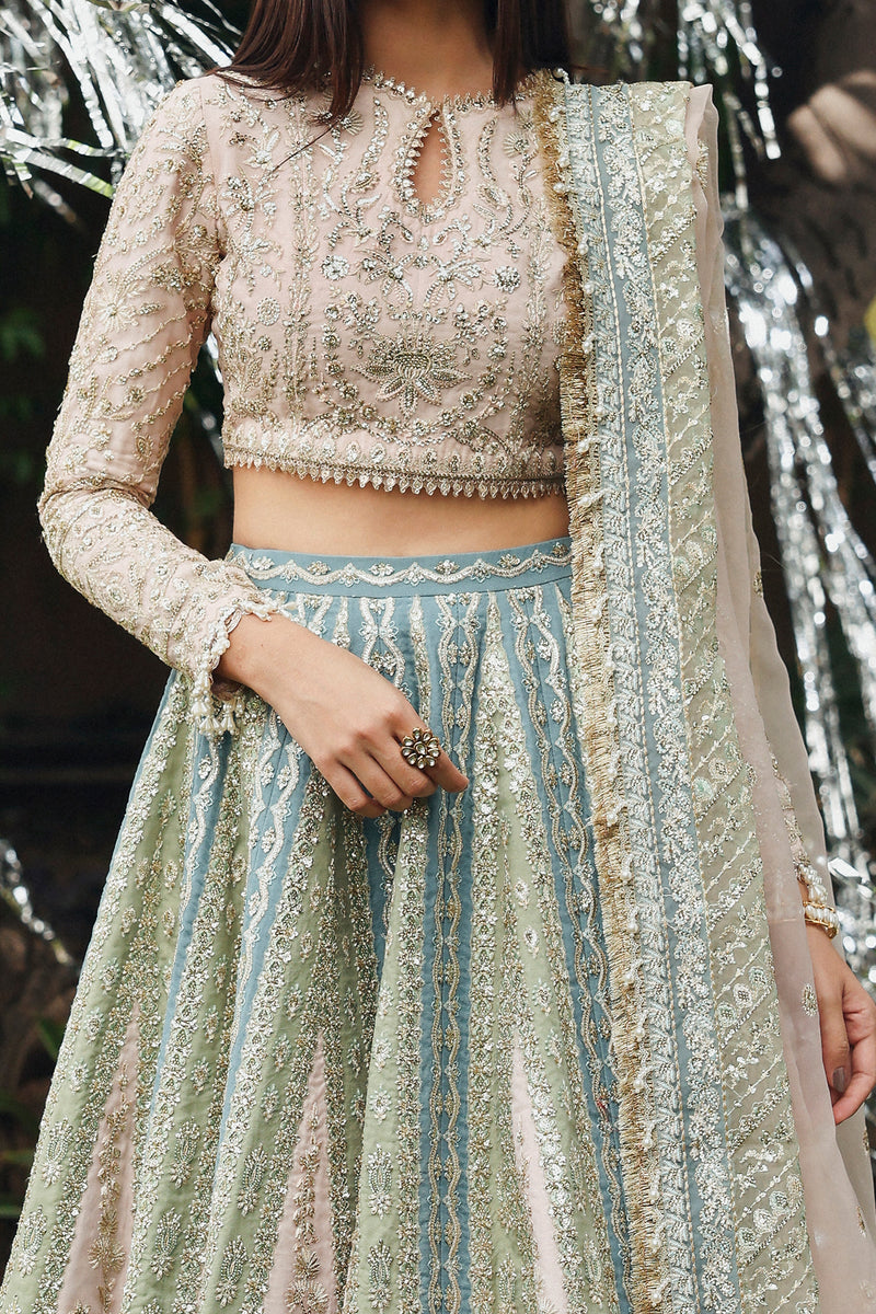 Afrozeh | Dastangoi 25 | Petalhour - Wedding Dress - available at Maria Faisal in UK and USA.
