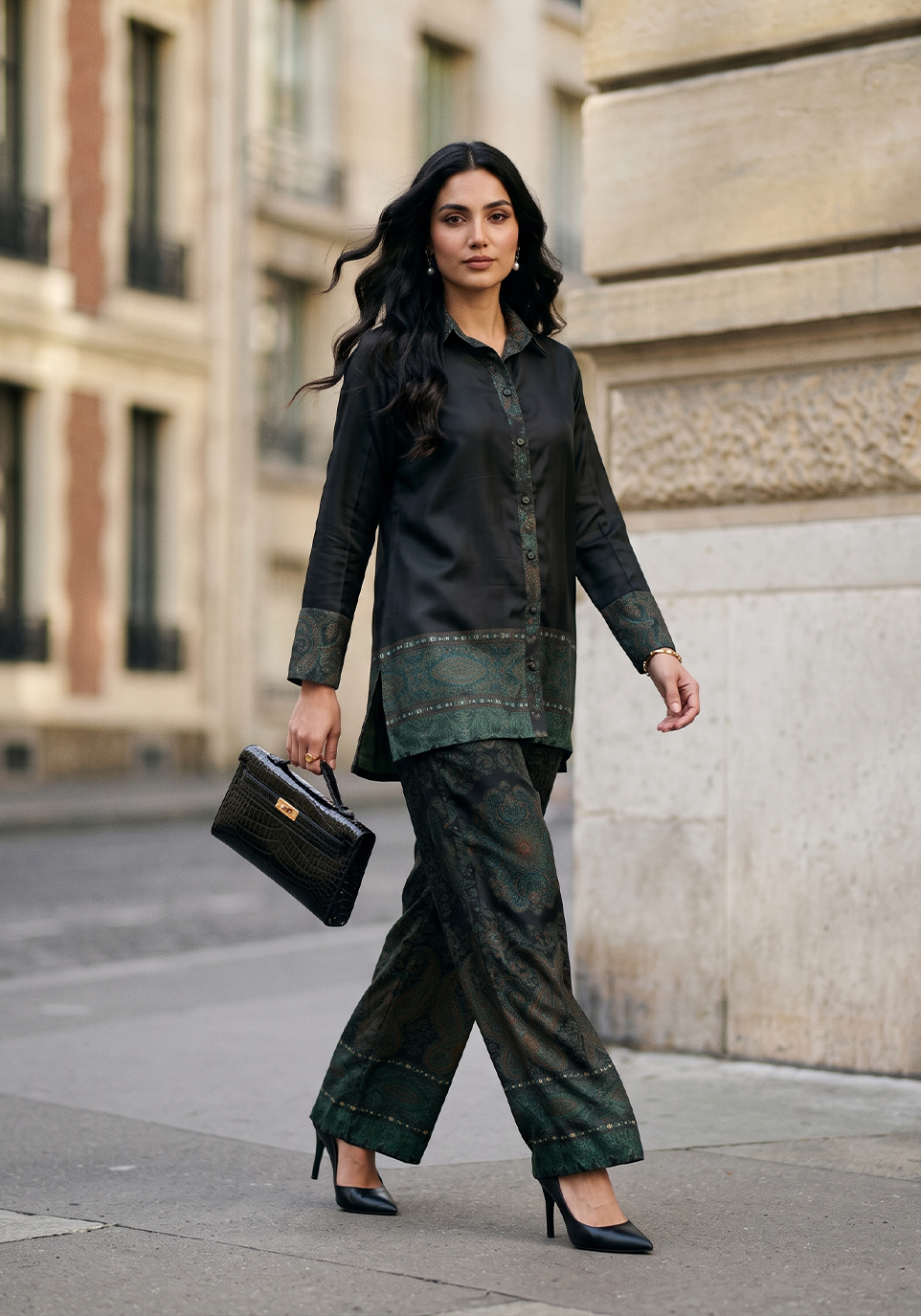 Zarqash | Silk Edit 26 | VERDANT REVERIE - Luxury Dress - available at Maria Faisal in UK and USA.