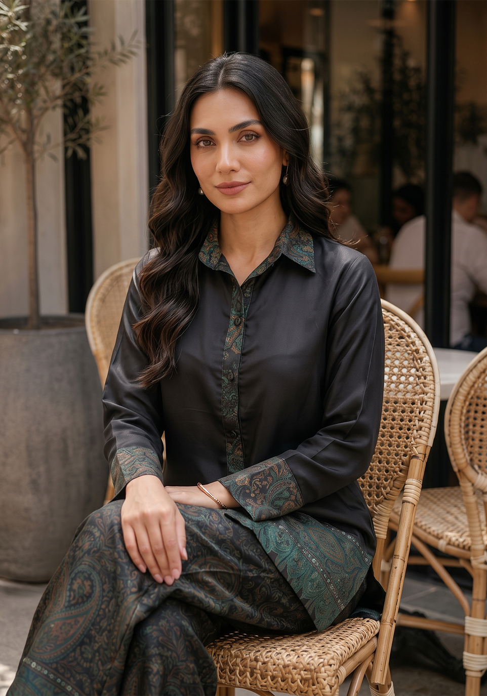 Zarqash | Silk Edit 26 | VERDANT REVERIE - Luxury Dress - available at Maria Faisal in UK and USA.