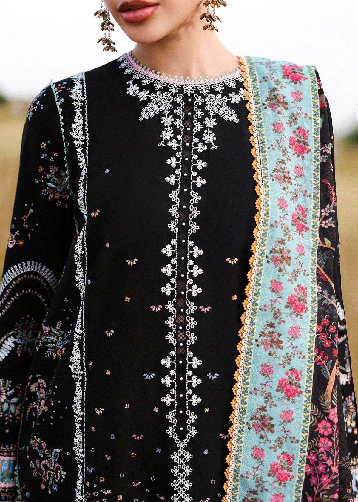 Hussain Rehar | Khaddar 25 | Malika - Casual Dress - available at Maria Faisal in UK and USA.