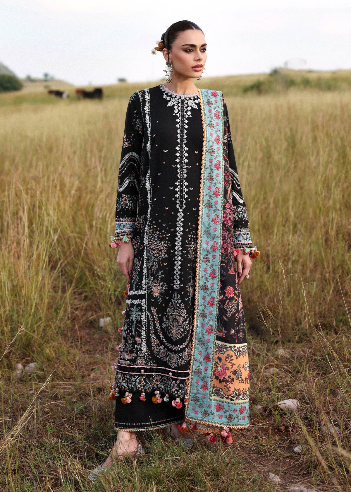 Hussain Rehar | Khaddar 25 | Malika - Casual Dress - available at Maria Faisal in UK and USA.