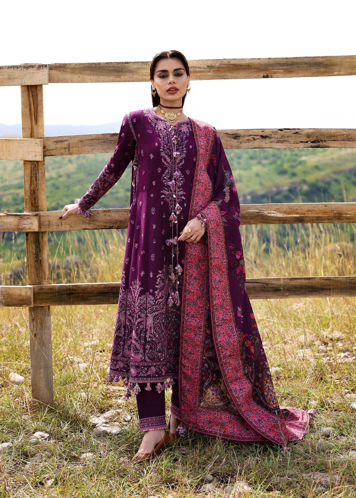 Hussain Rehar | Khaddar 25 | Jamni - Casual Dress - available at Maria Faisal in UK and USA.