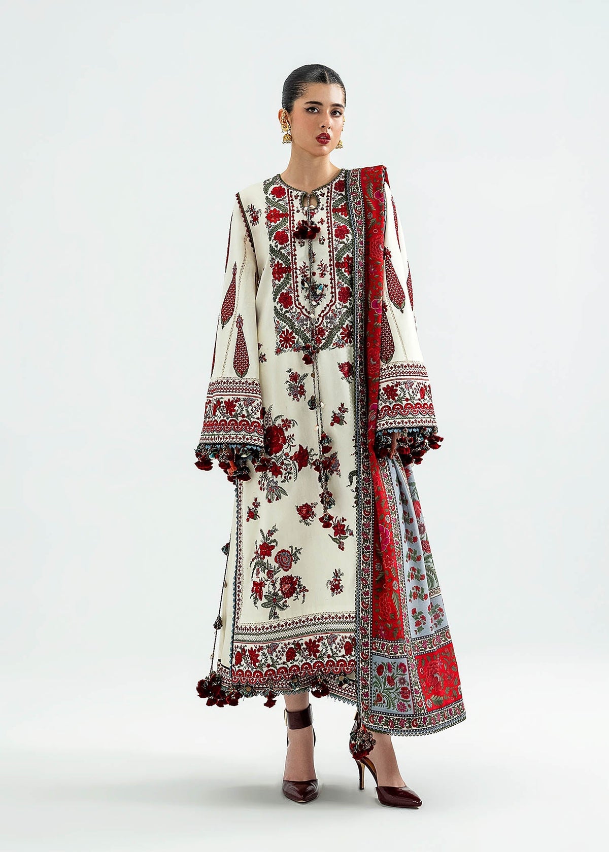 Hussain Rehar | Khaddar 25 | Gulban - Casual Dress - available at Maria Faisal in UK and USA.