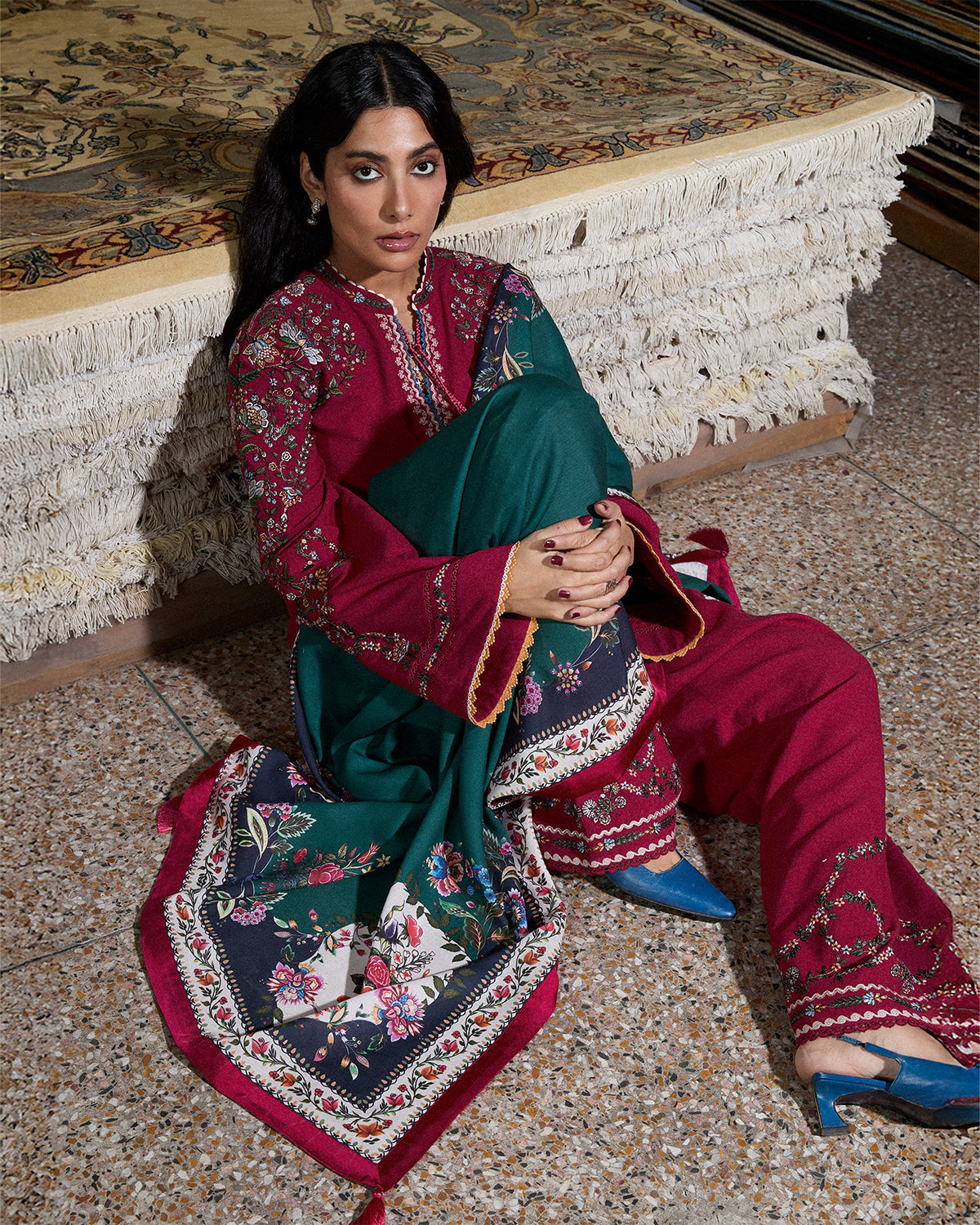 Jugnu | Karandi 25 | Hasti - Luxury Dress - available at Maria Faisal in UK and USA.