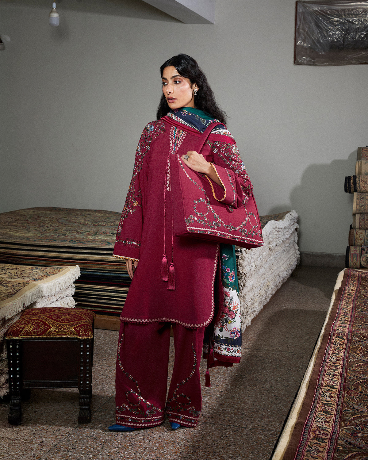 Jugnu | Karandi 25 | Hasti - Luxury Dress - available at Maria Faisal in UK and USA.