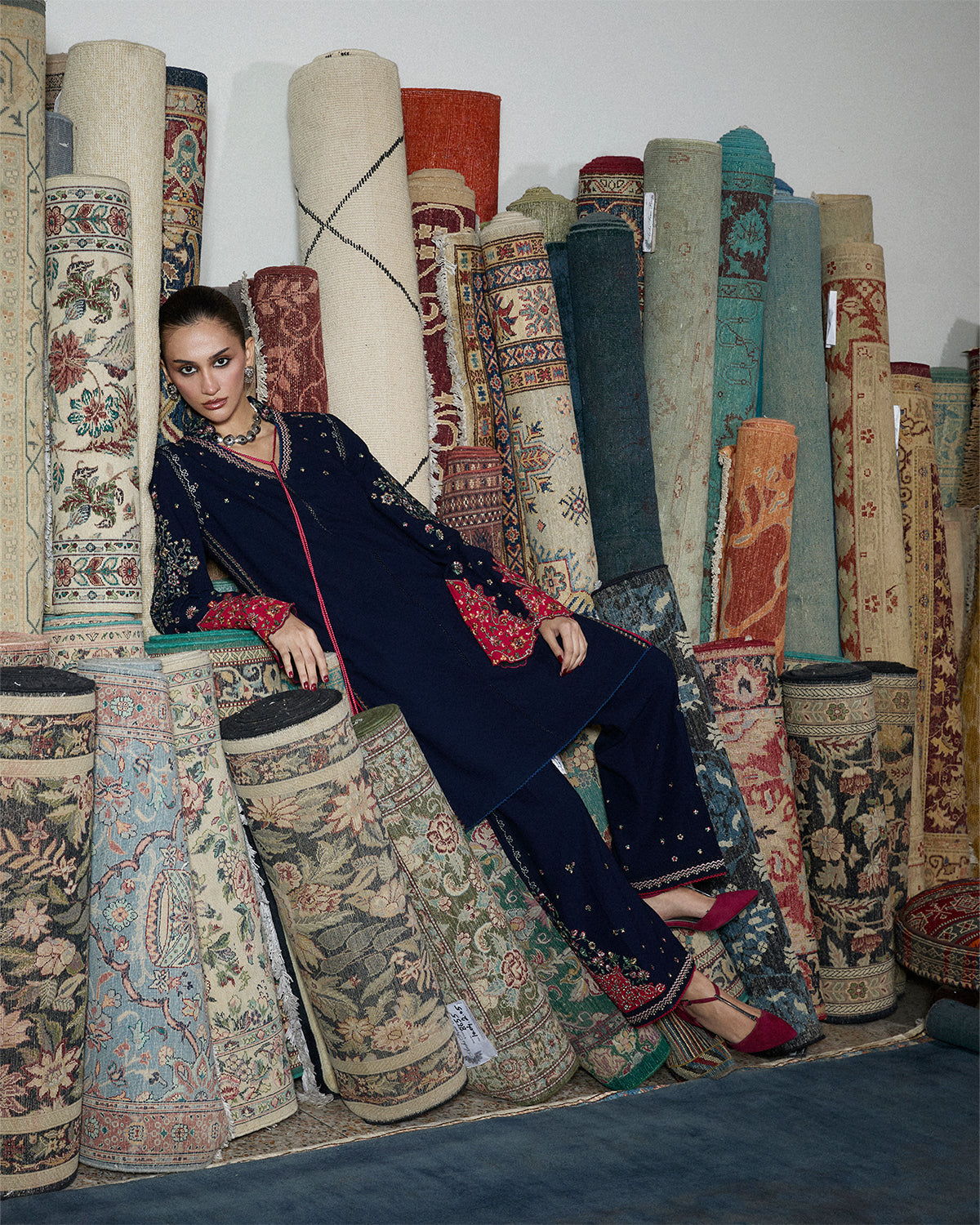 Jugnu | Karandi 25 | Firo - Luxury Dress - available at Maria Faisal in UK and USA.