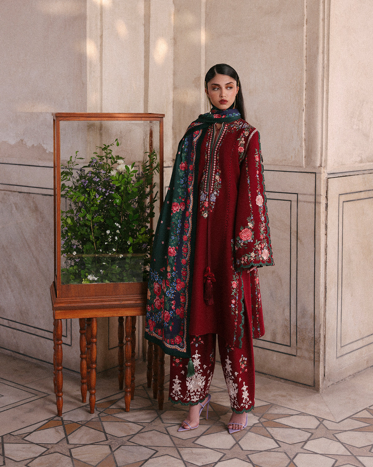Jugnu | Khaddar 25 | Gulshan - Casual Dress - available at Maria Faisal in UK and USA.
