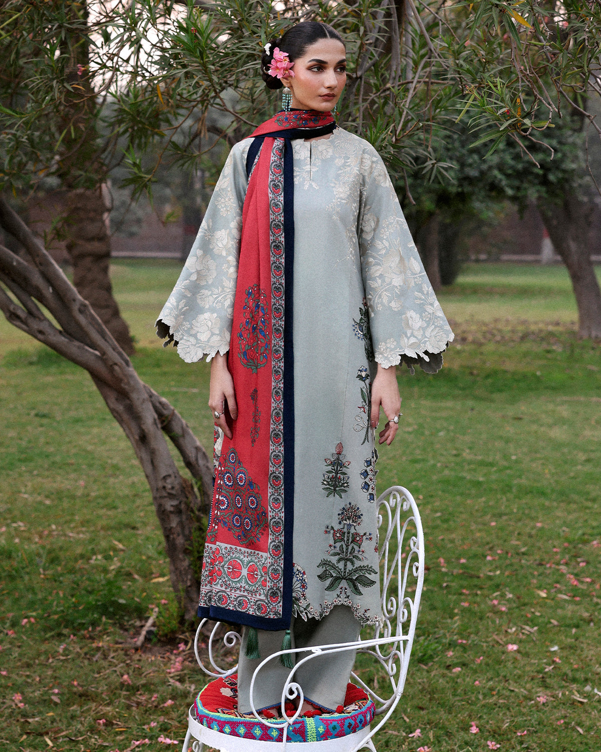 Jugnu | Khaddar 25 | Heran - Casual Dress - available at Maria Faisal in UK and USA.