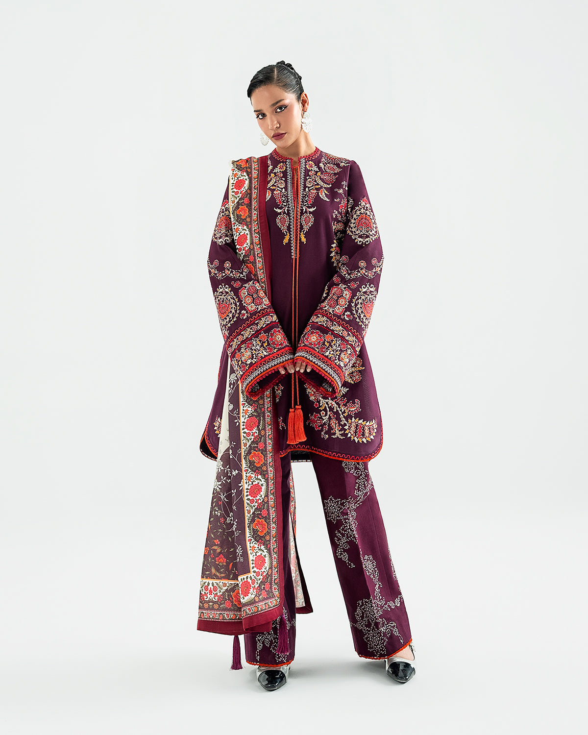 Jugnu | Khaddar 25 | Laleh - Casual Dress - available at Maria Faisal in UK and USA.