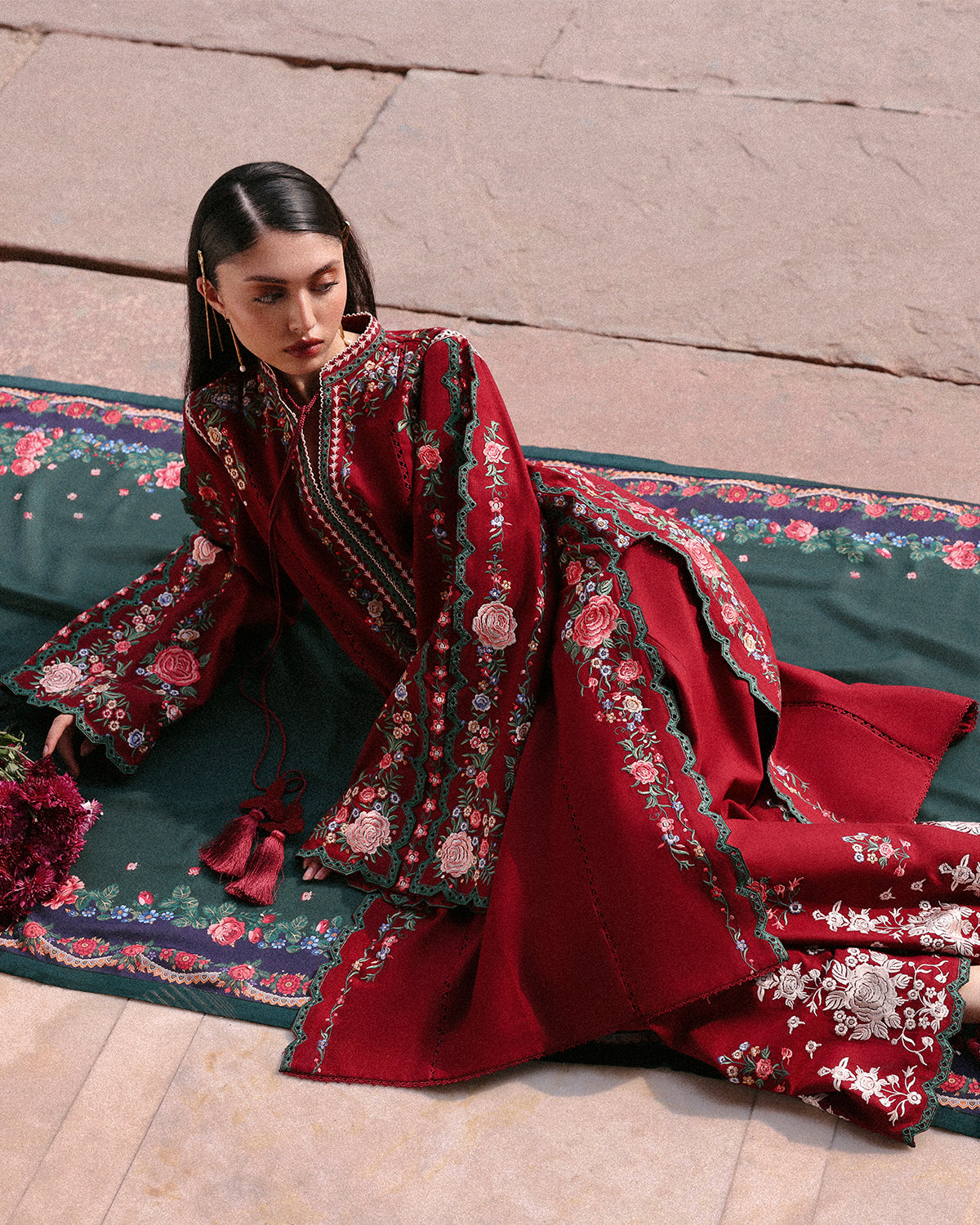 Jugnu | Khaddar 25 | Gulshan - Casual Dress - available at Maria Faisal in UK and USA.