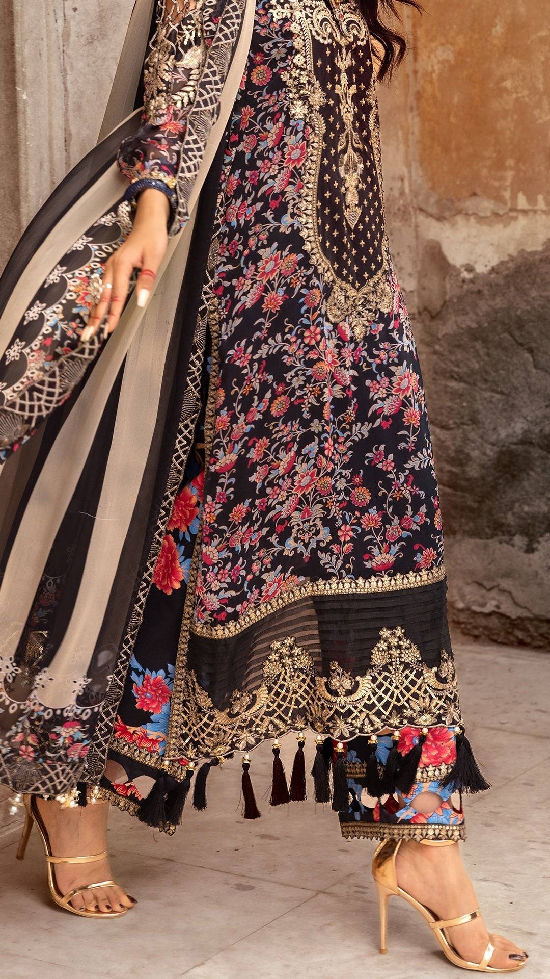 Charizma | Vasl Chiffon Collection | VSL25-09 by Maria Faisal - Registered Vendor of : Charizma - type : Ladies Clothes - 100% original wedding dresses