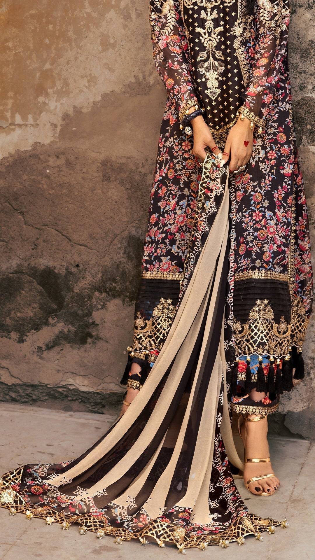 Charizma | Vasl Chiffon Collection | VSL25-09 by Maria Faisal - Registered Vendor of : Charizma - type : Ladies Clothes - 100% original wedding dresses