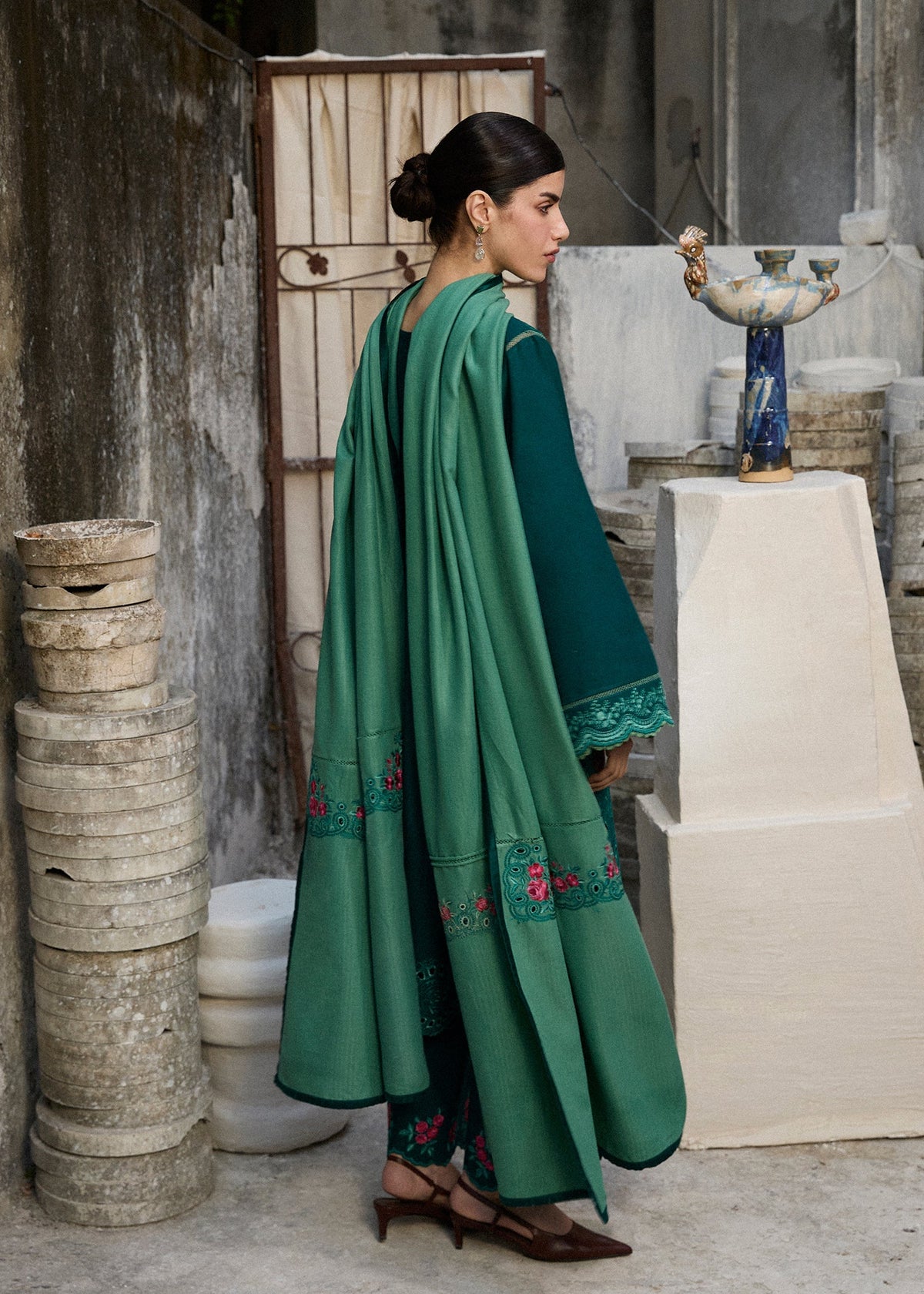 Hussain Rehar | Khaddar Pret 25 |JHEEL - Luxury Dress - available at Maria Faisal in UK and USA.