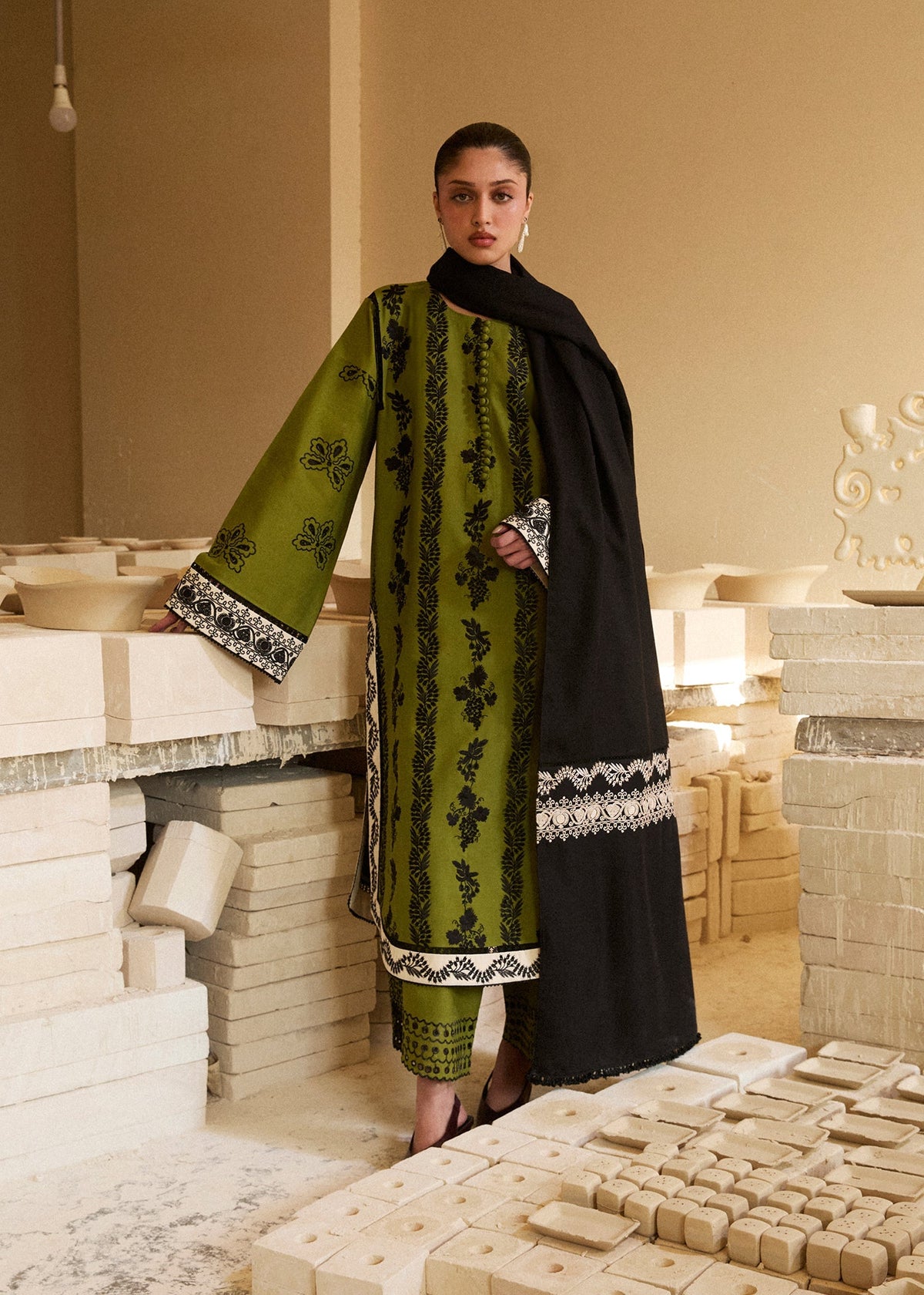 Hussain Rehar | Khaddar Pret 25 |GULMARG - Luxury Dress - available at Maria Faisal in UK and USA.