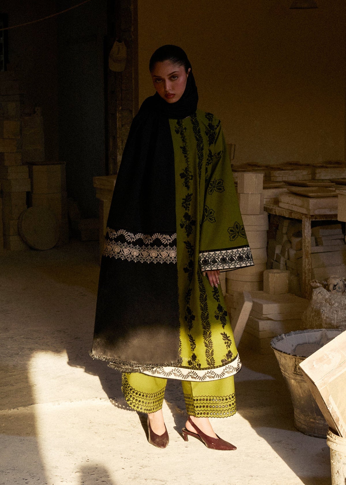 Hussain Rehar | Khaddar Pret 25 |GULMARG - Luxury Dress - available at Maria Faisal in UK and USA.