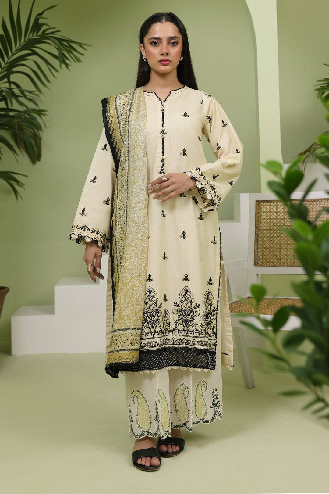 Zellbury | Unstitched 3 Piece Lawn | Embroidered Shirt Shalwar Dupatta - 1369 by Maria Faisal - Registered Vendor of : Zellbury Women - type : Essential Unstitched - 100% original wedding dresses