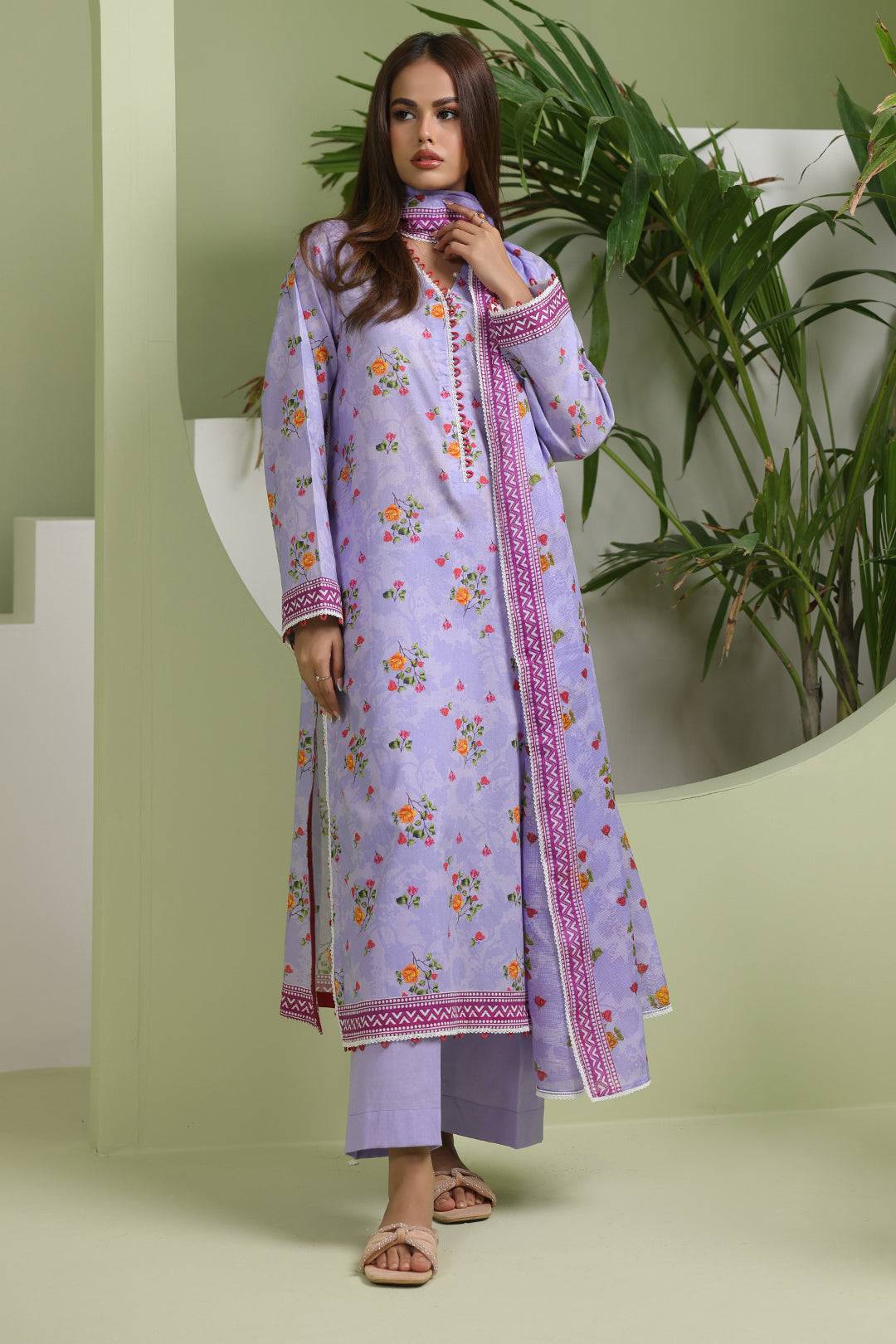 Zellbury | Unstitched 3 Piece Lawn | Shirt Shalwar Dupatta - 1420 by Maria Faisal - Registered Vendor of : Zellbury Women - type : Essential Unstitched - 100% original wedding dresses