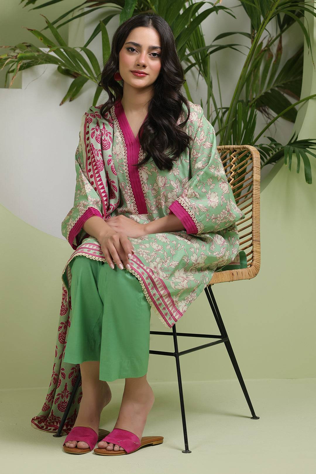Zellbury | Unstitched 3 Piece Lawn | Shirt Shalwar Dupatta - 1502 by Maria Faisal - Registered Vendor of : Zellbury Women - type : Essential Unstitched - 100% original wedding dresses