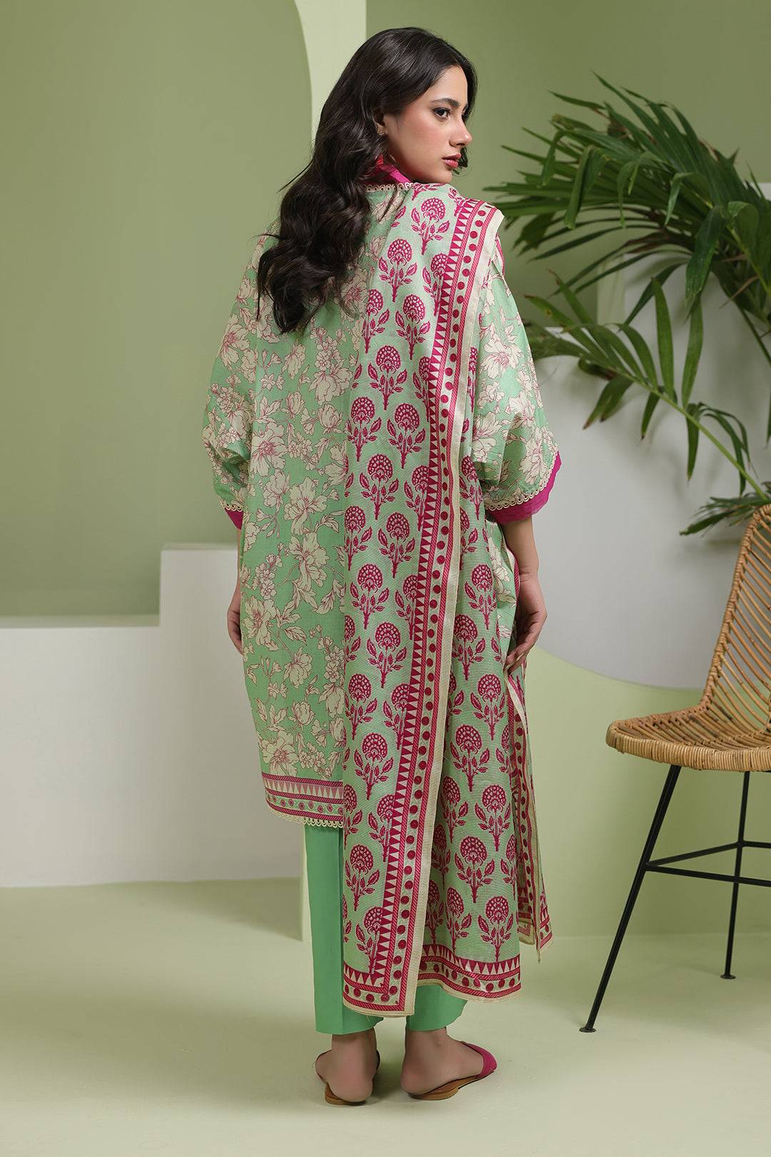 Zellbury | Unstitched 3 Piece Lawn | Shirt Shalwar Dupatta - 1502 by Maria Faisal - Registered Vendor of : Zellbury Women - type : Essential Unstitched - 100% original wedding dresses