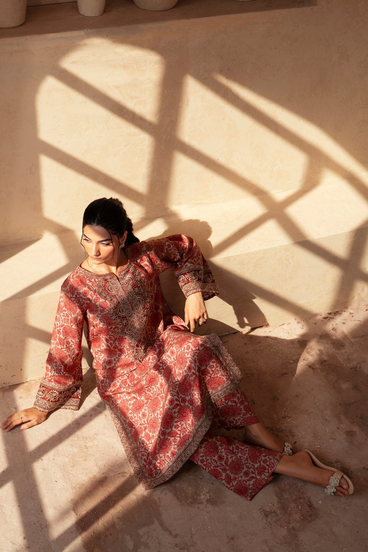 Xenia Formals | Autumn Refresh | LAPIS - is Rust dress from Xenia Formals - Ladies Clothes - Maria Faisal