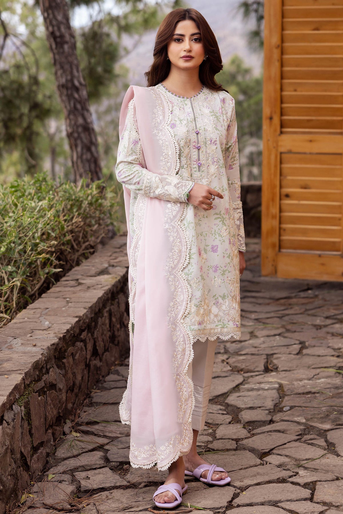 Zaha | Lawn 24 | LEYLA (ZL24-12 B) - Ladies Clothes - Maria Faisal
