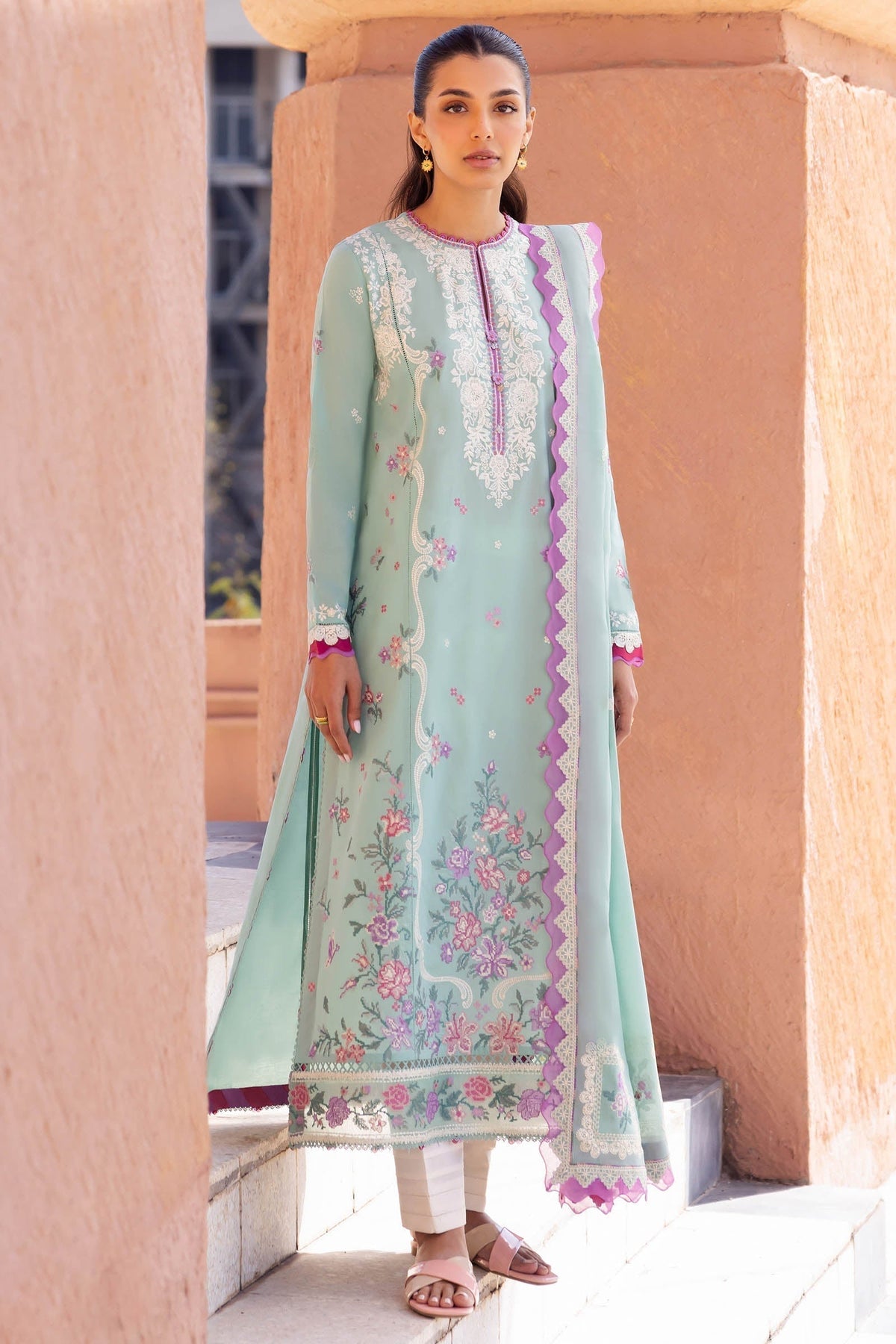 Zaha | Lawn 24 | LARMINA (ZL24-02 A) - Ladies Clothes - Maria Faisal